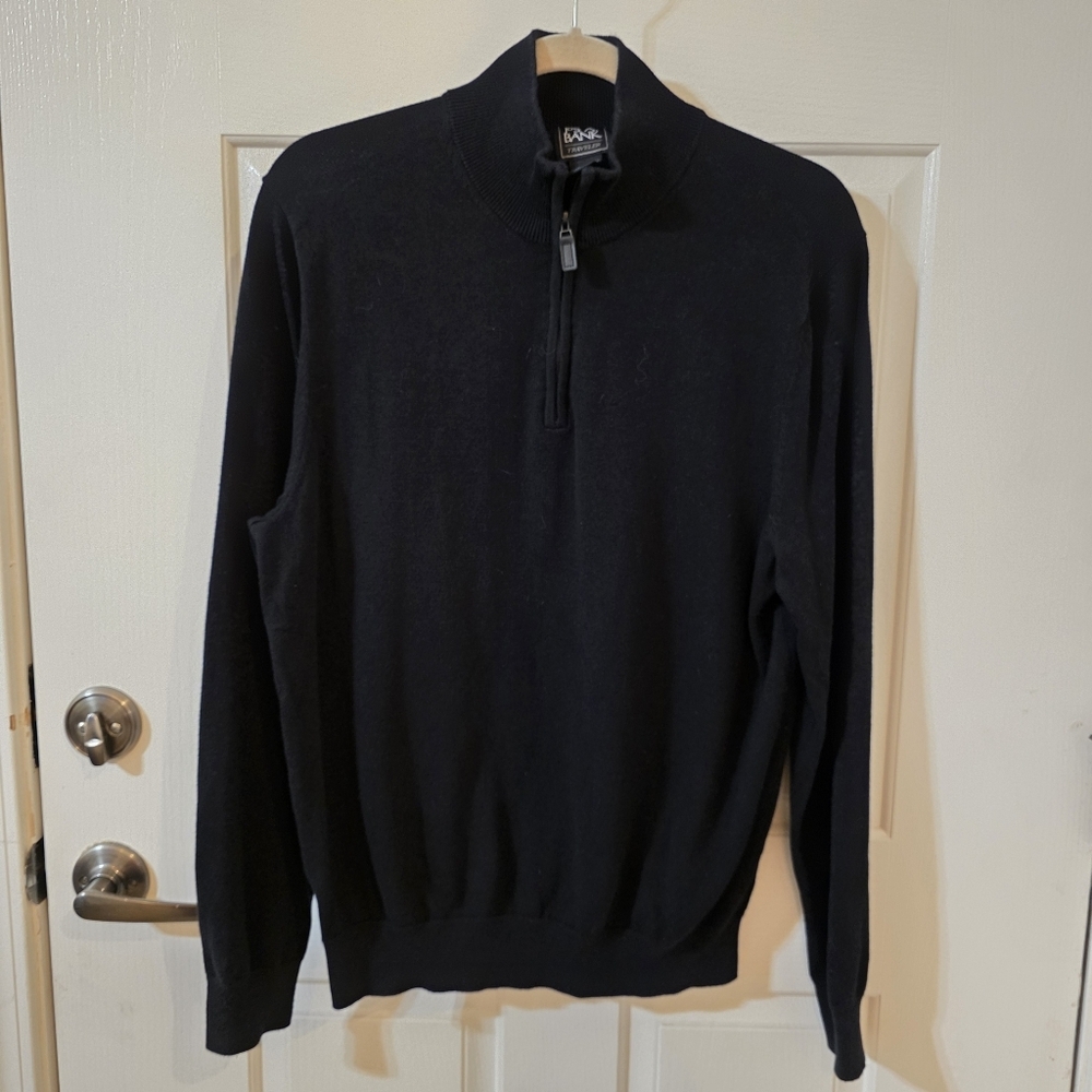 Jos. A. Bank Black Zip-Up Sweater